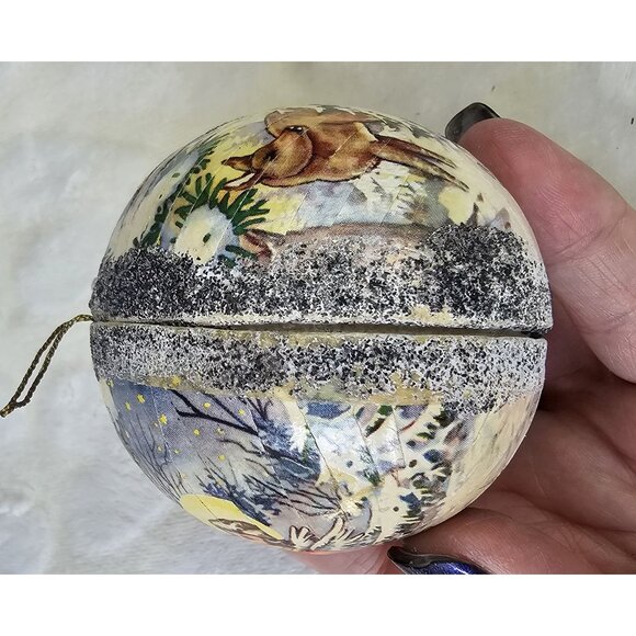 Paper Mache Christmas Ornament W. Germany - Picture 2 of 8